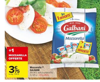 Carrefour Market Galbani mozzarella offre