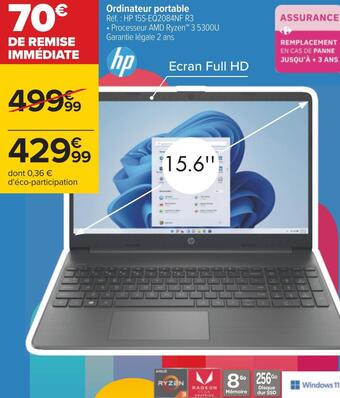 Carrefour Hp ordinateur portable offre