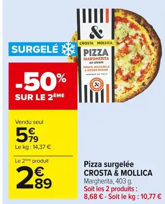 Carrefour Market Crosta & mollica pizza surgelée offre