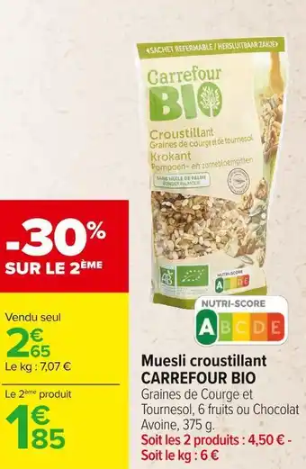 Carrefour bio muesli croustillant