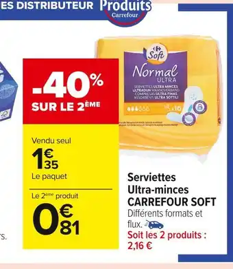 Carrefour Market Carrefour soft serviettes ultra-minces offre