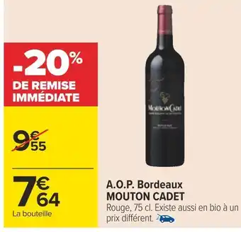 Mouton cadet a.o.p. bordeaux mouton cadet