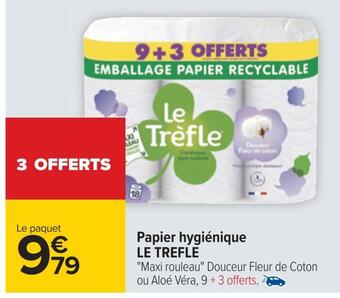 Carrefour Le trefle papier hygiénique offre