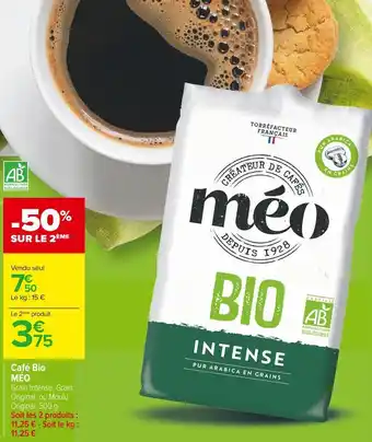 Carrefour Market Méo café bio offre