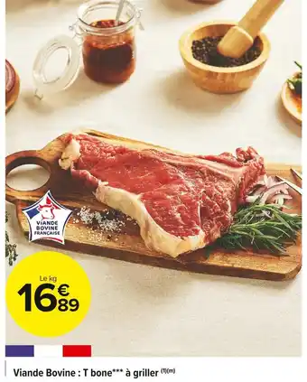 Viande bovine : t bone à griller