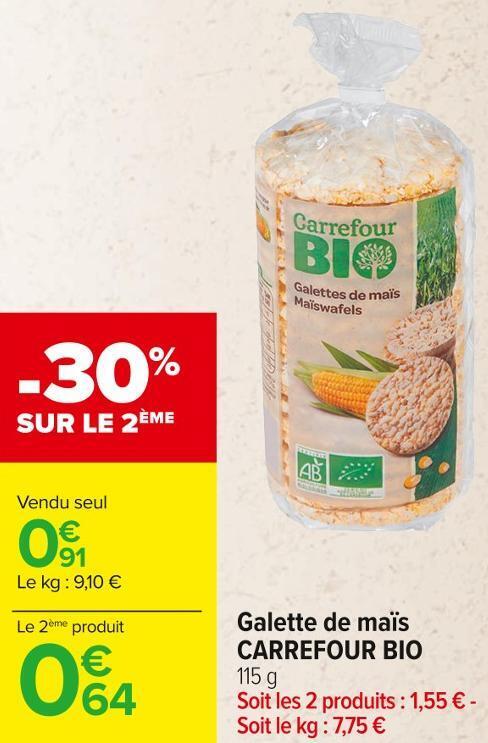 Carrefour Market Carrefour bio galette de maïs offre
