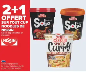 Nissin 2+1 offert sur tout cup noodles de nissin