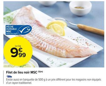 Carrefour Market Filet de lieu noir msc offre