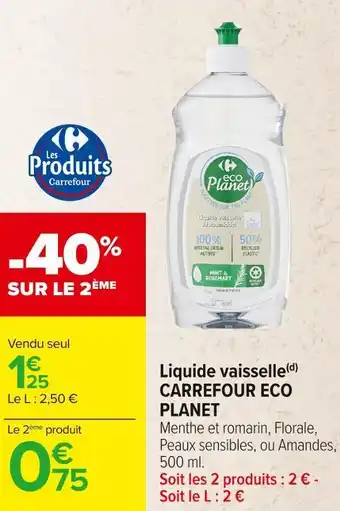 Carrefour Market Carrefour eco planet liquide vaisselle(d) offre