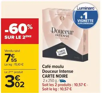 Carte noire café moulu douceur intense