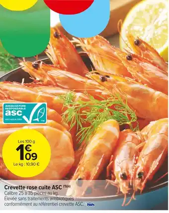 Carrefour Market Crevette rose cuite asc offre