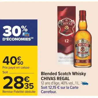 Carrefour Chivas regal blended scotch whisky offre