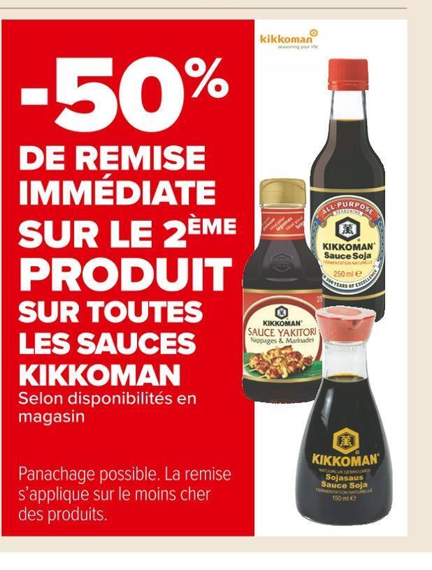 Promo Kikkoman 50 de remise immédiate sur le 2ème produit sur toutes