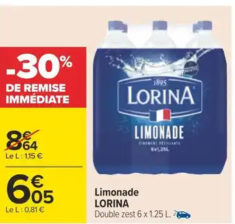 Carrefour Lorina limonade offre