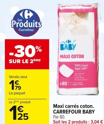 Carrefour Market Carrefour baby maxi carrés coton. offre