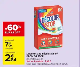 Carrefour Market Decolor stop lingettes anti-décoloration(d) offre