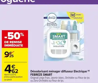 Carrefour Market Febreze smart désodorisant ménager diffuseur electrique (d) offre