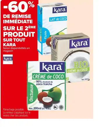 Carrefour Market Kara -60% de remise immédiate sur le 2ème sur tout kara offre