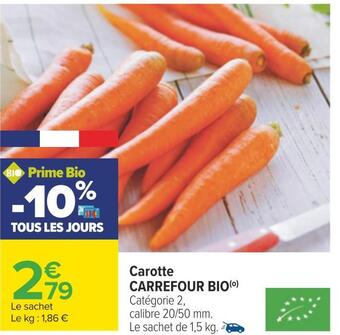 Carrefour Carrefour bio carotte offre