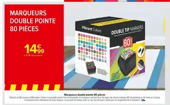 Carrefour Market Marqueurs double pointe 80 pièces offre