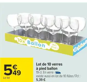 Lot de 10 verres Ă pied ballon