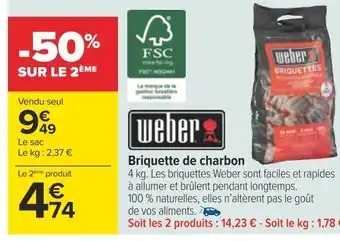Weber briquette de charbon