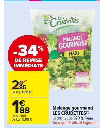 Carrefour Market Les crudettes mélange gourmand offre