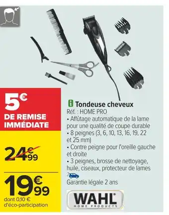 Carrefour Wahl tondeuse cheveux offre