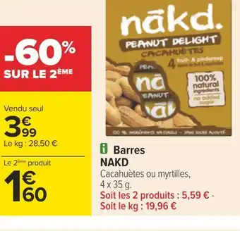 Carrefour Nakd barres offre