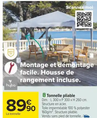 Carrefour Hyba tonnelle pliable offre