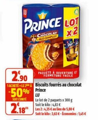 Coccinelle Express Biscuits fourrés au chocolat Prince LU offre