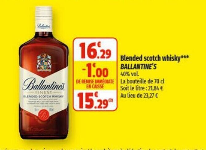 Coccinelle Express Blended scotch whisky*** Ballantine's offre