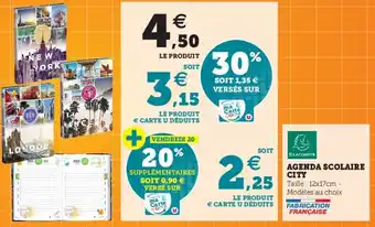 Hyper U Agenda Scolaire City offre