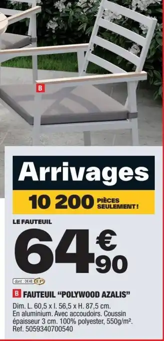 B FAUTEUIL "POLYWOOD AZALIS"