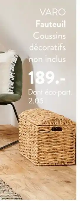Casa VARO Fauteuil Coussins décoratifs non inclus offre