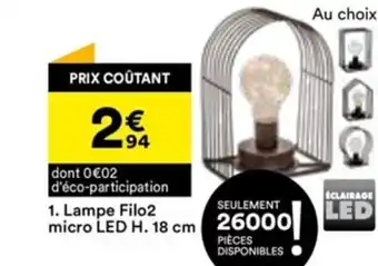 BUT Lampe Filo2 micro LED H. 18 cm offre