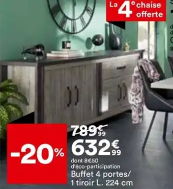 Buffet 4 portes/ 1 tiroir L. 224 cm