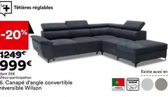 BUT 6. Canapé d'angle convertible réversible Wilson offre
