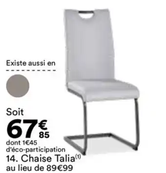 BUT Chaise Talia(¹) au lieu de 89€99 offre