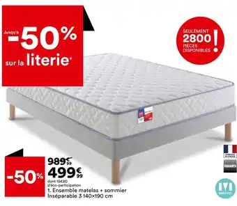 BUT 1. Ensemble matelas + sommier Inséparable 3 140x190 cm offre