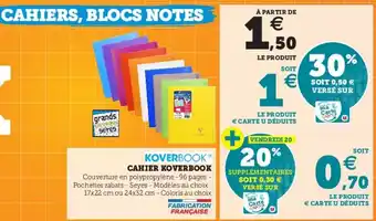 Hyper U Cahier Koverbook offre