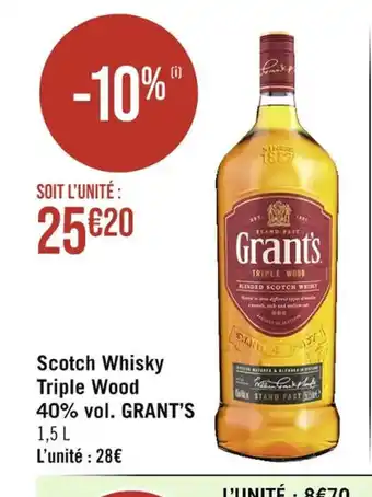 Casino Supermarchés Scotch Whisky Triple Wood offre