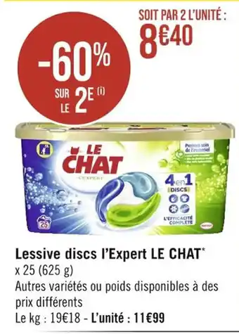 Casino Supermarchés Lessive discs l'Expert LE CHAT* offre