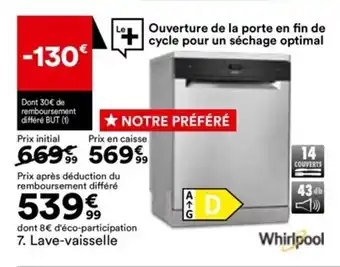 BUT 7. Lave-vaisselle offre