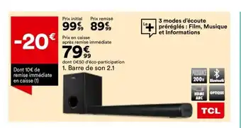 BUT Barre de son 2.1 offre