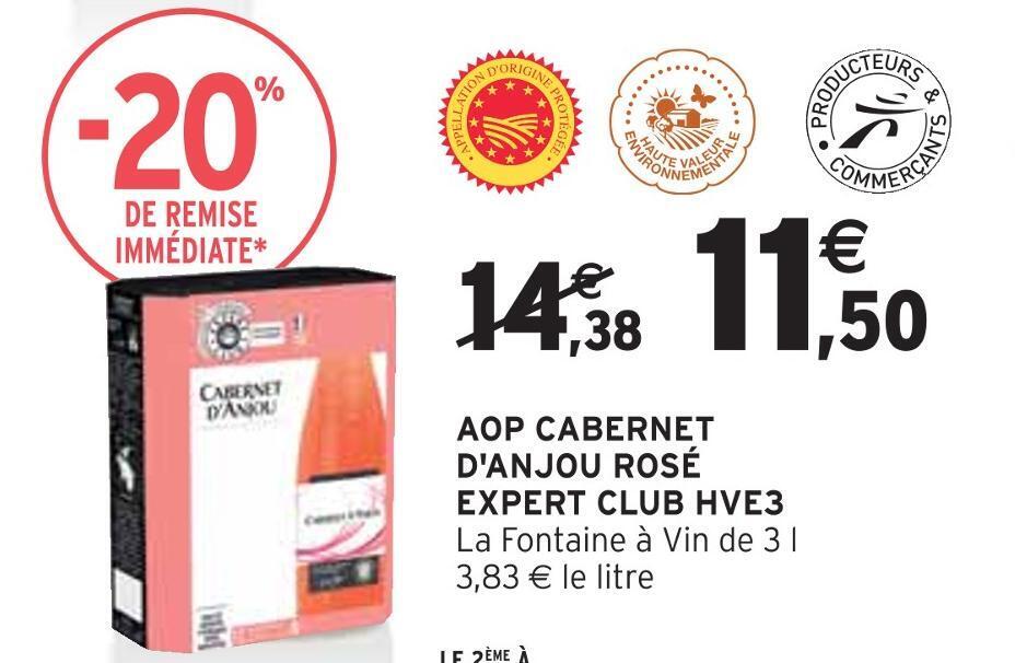 Promo Expert club aop d'anjou rosé hve3 chez Intermarché