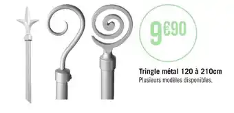 Tringle métal 120 à 210cm