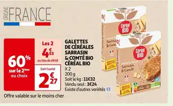 Céréal bio galettes de céréales sarrasin & comté bio