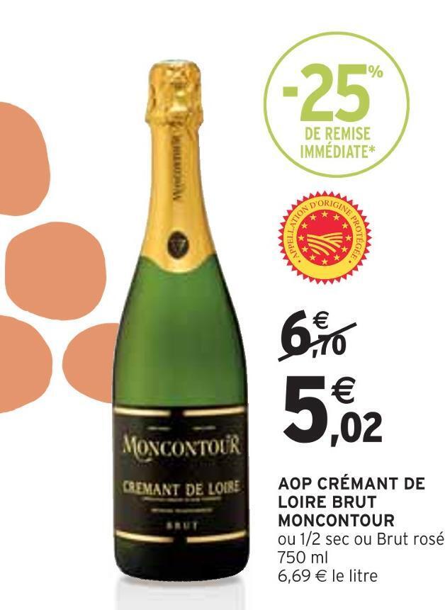 Intermarché Moncontour aop crémant de loire brut offre