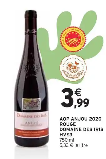 Domaine des iris aop anjou 2020 rouge hve3